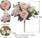 Spring Tabletop Decor – 4 Bunches Artificial Pink Peonies, Silk Flowers & Fake Roses for Home, Vase, Living Room Table Centerpiece, Wedding, Party Decoration